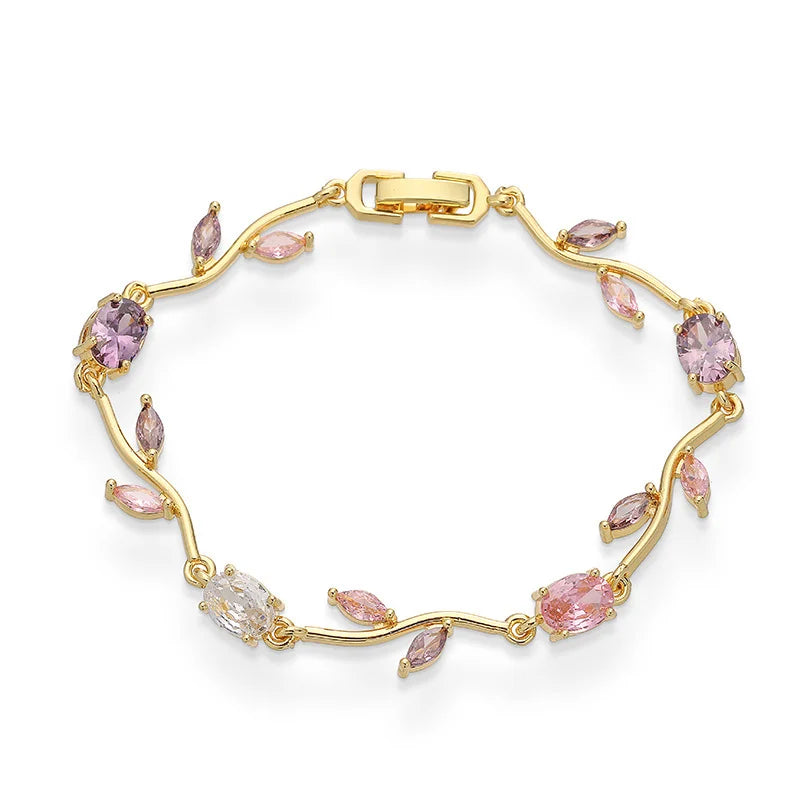 DIVERSE DEPOT™ - Elegant Crystal Flower Bracelet for Women