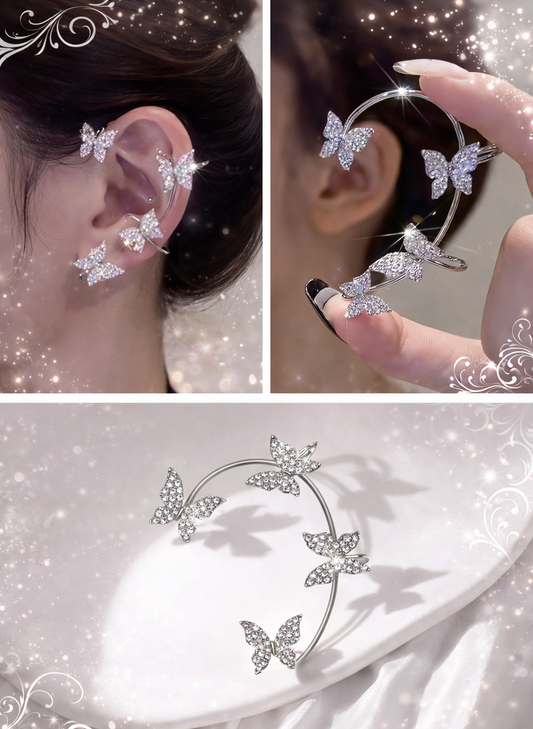 DIVERSE DEPOT™ - Crystal Butterfly Ear Wrap Earrings