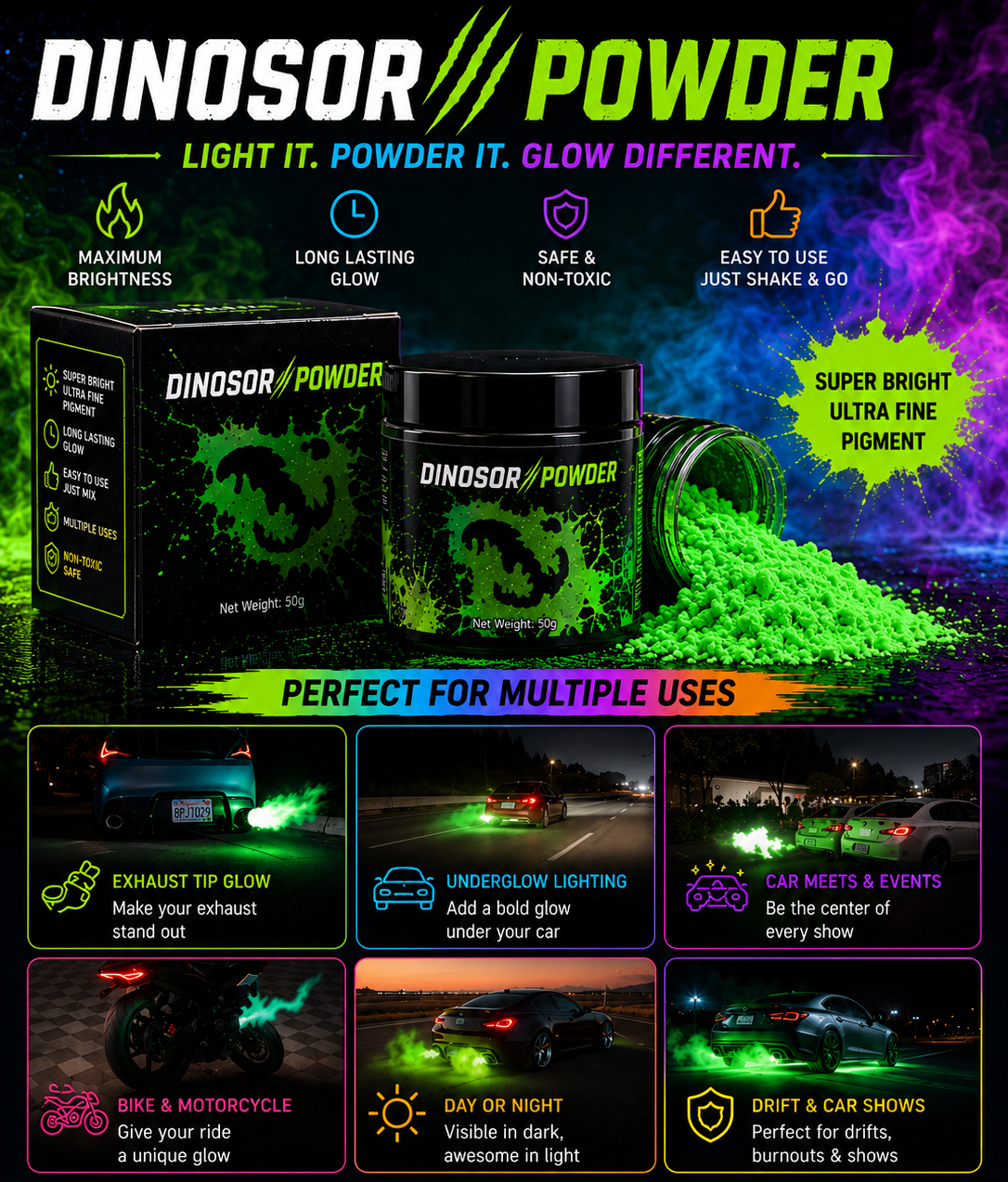 DIVERSE DEPOT™ - Color Flame Exhaust Powder Kit