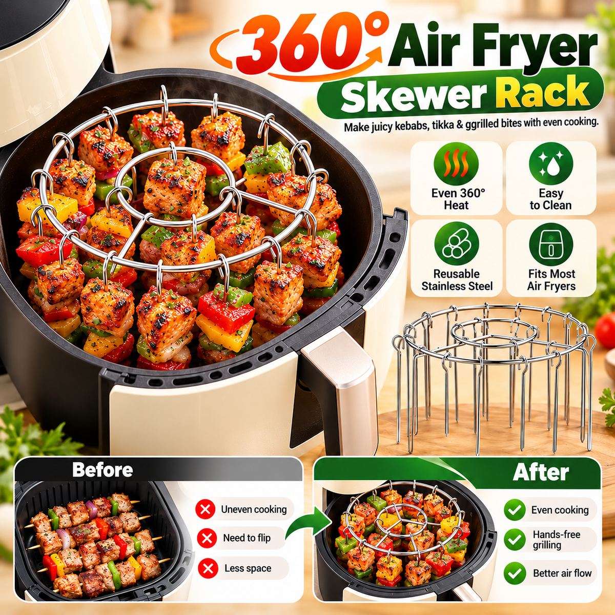Stainless Steel Air Fryer BBQ Rack