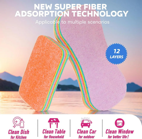 Multilayer Microfiber Reusable Cleaning Rag – Buy 1 Get 1 Free - diverse depot official