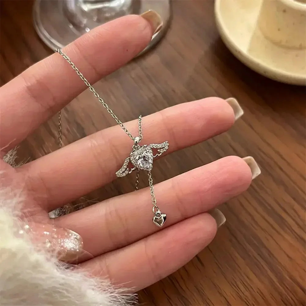 DIVERSE DEPOT™ - Luxury Angel Style Heart Necklace