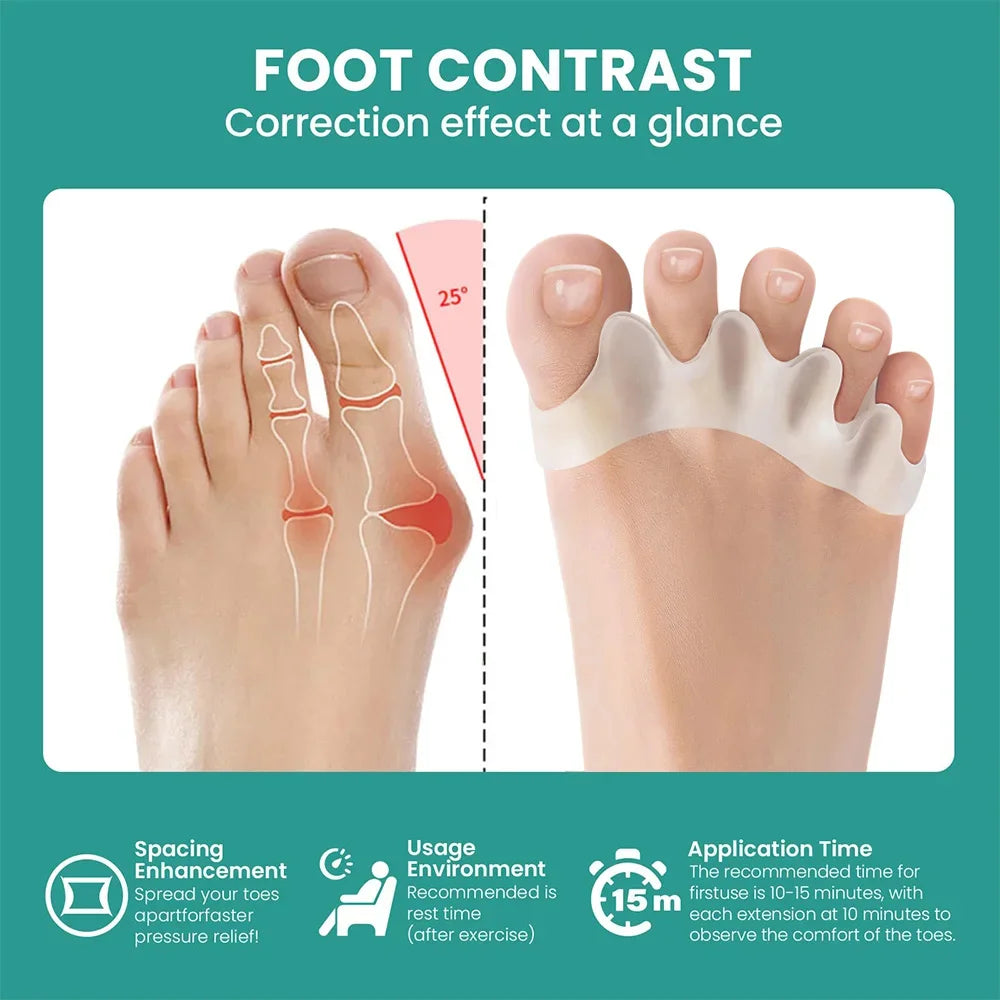 DIVERSE DEPOT™ - Soft Silicone Toe Spacer & Foot Corrector