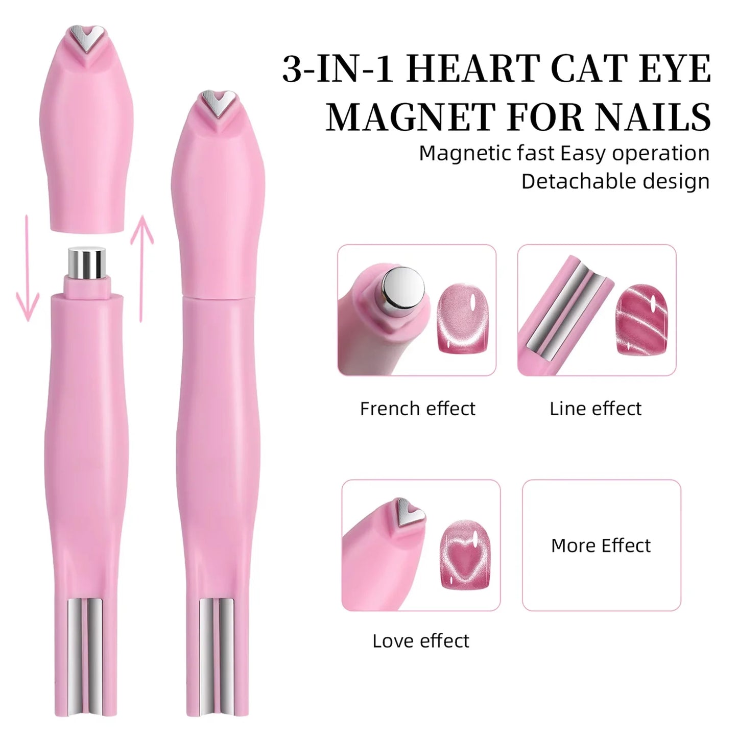 DIVERSE DEPOT™ - 3-in-1 Love Heart Nail Magnet