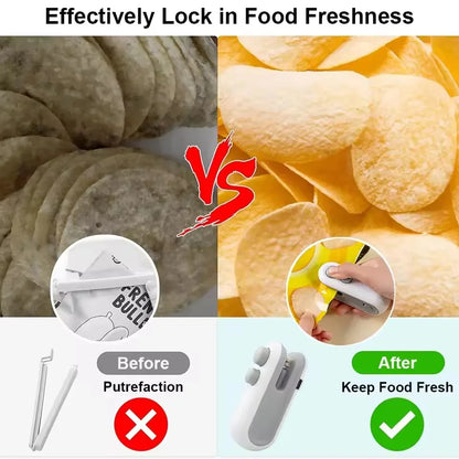 DIVERSE DEPOT™ - Rechargeable 2-in-1 Mini Heat Bag Sealer and Cutter | Imported Quality