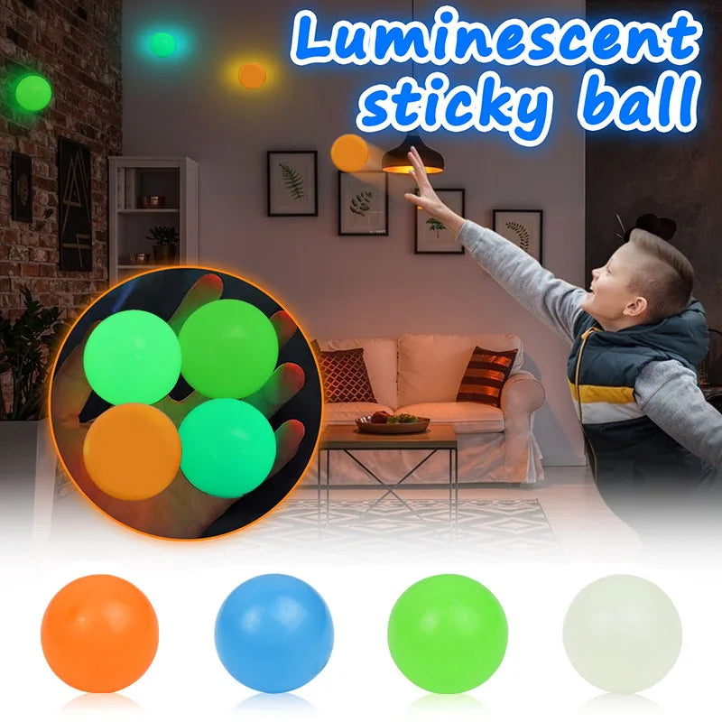 DIVERSE DEPOT™ - Glow Sticky Wall Ceiling Ball Toy