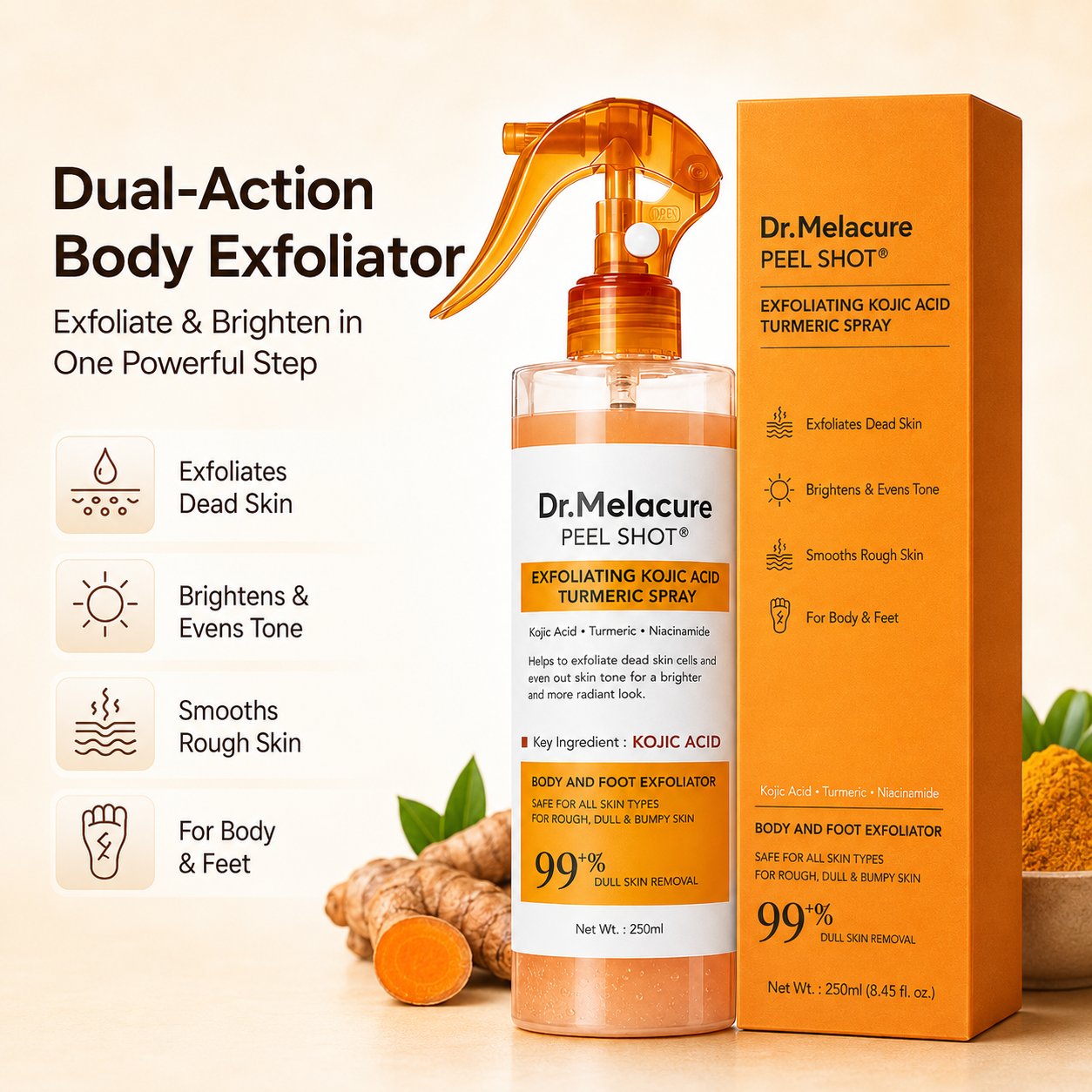Dr. Melacure Body Kojic Acid Turmeric Peel Shot