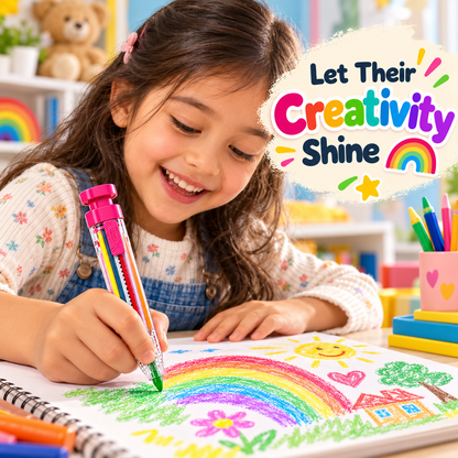 8-in-1 Retractable Multicolor Crayon Pen 🖍️✨