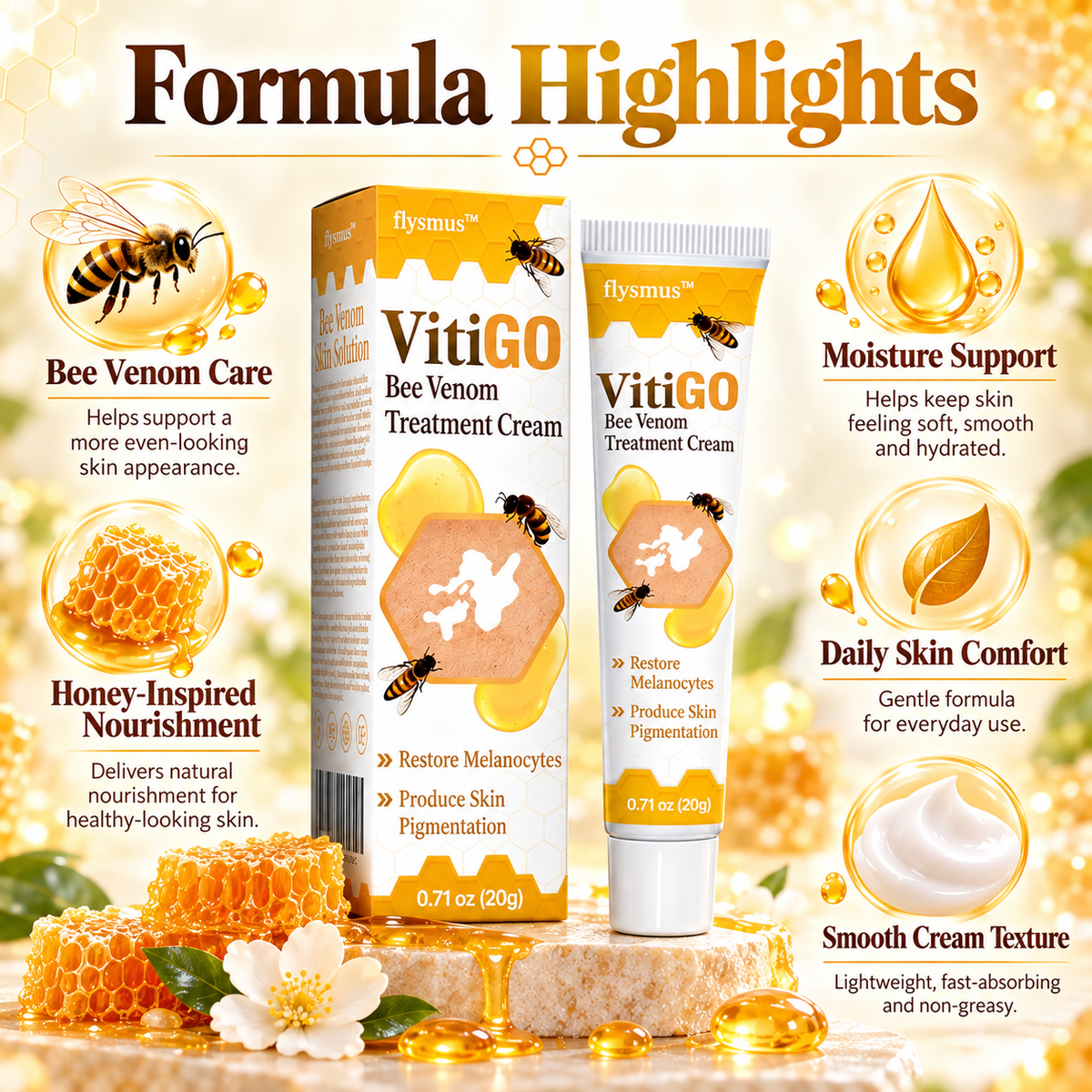 Vitiligo Treatment Cream | Bee Venom Vitiligo Treatment Ointment