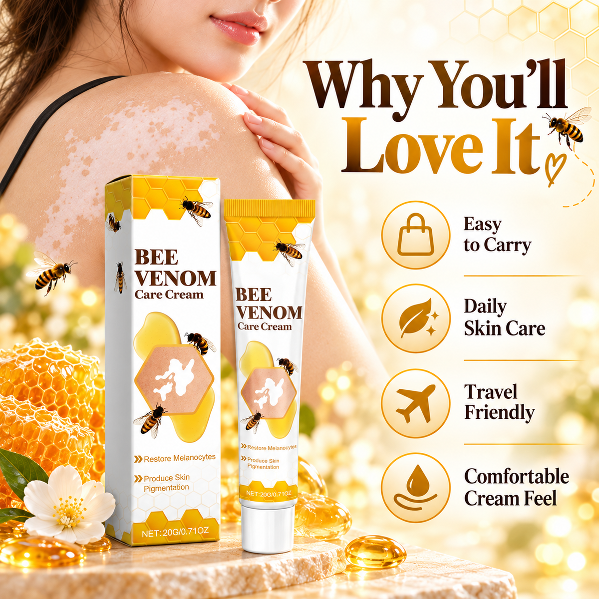 Vitiligo Treatment Cream | Bee Venom Vitiligo Treatment Ointment