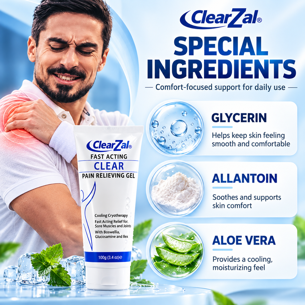 ClearZal® Pain Relieving Gel for Muscles & Joints