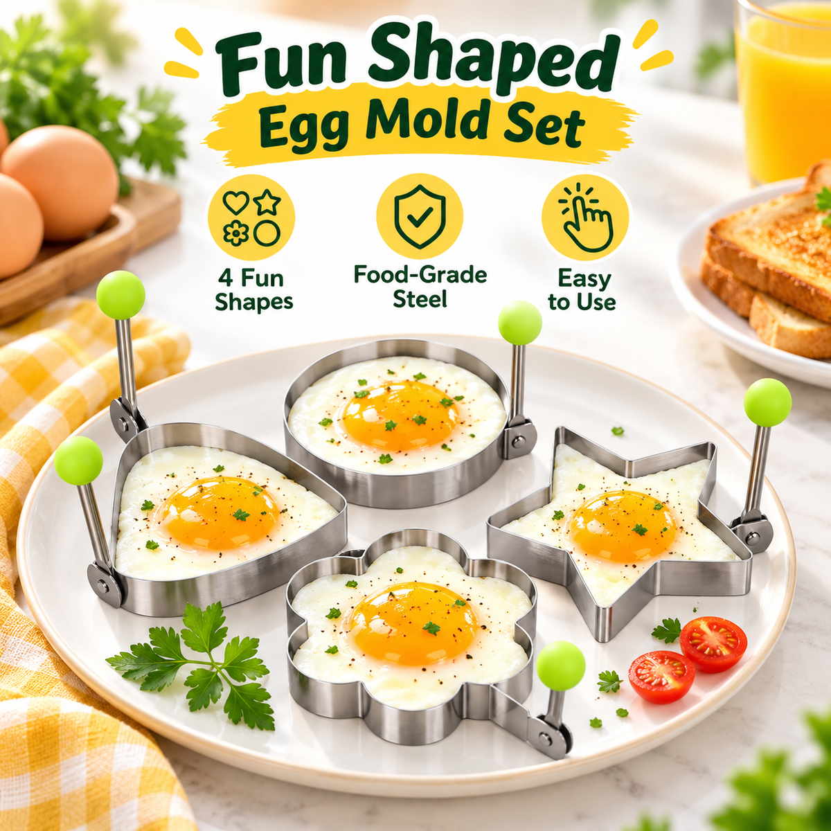 Stainless Steel Multi-Shape Egg Mold