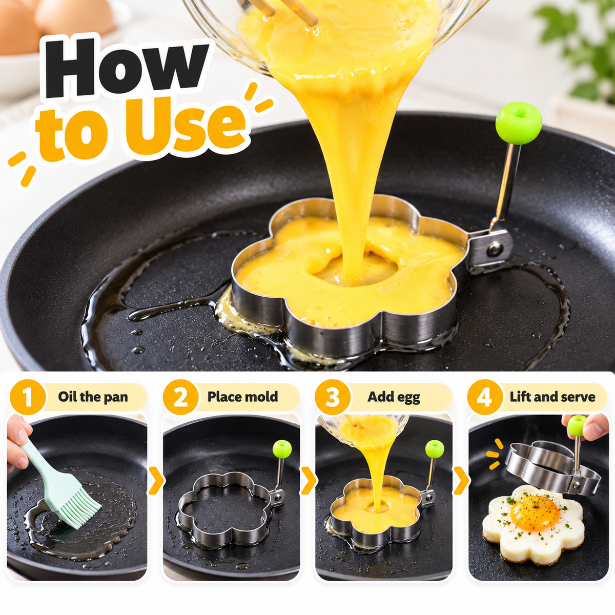Stainless Steel Multi-Shape Egg Mold