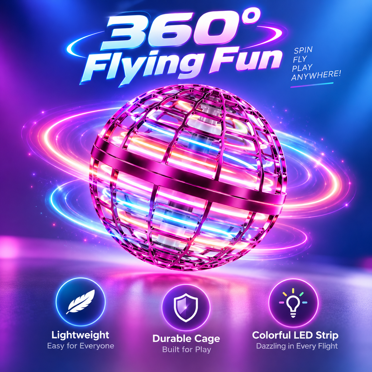 Magic Hover Ball with RGB Lights | Flying Magic Ball For Kids