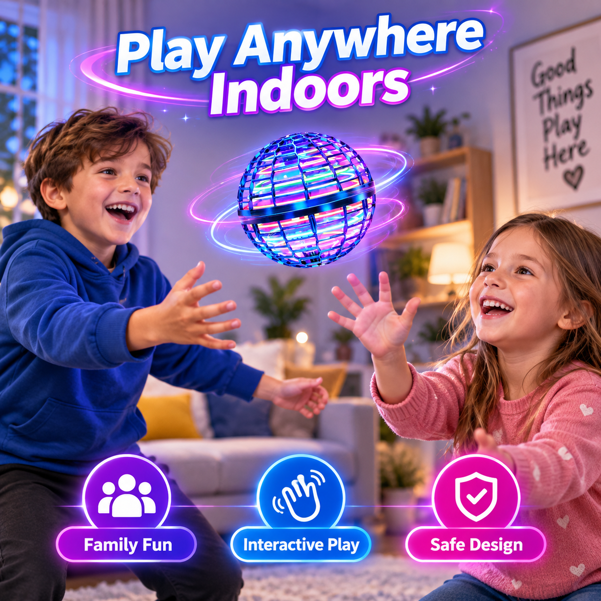 Magic Hover Ball with RGB Lights | Flying Magic Ball For Kids