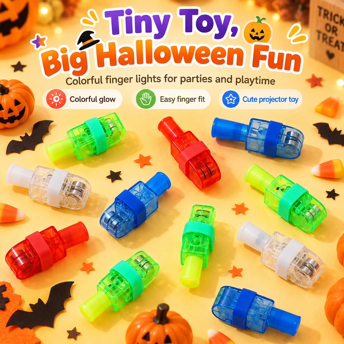 Halloween Projection Finger Lights – Finger Ring Toy
