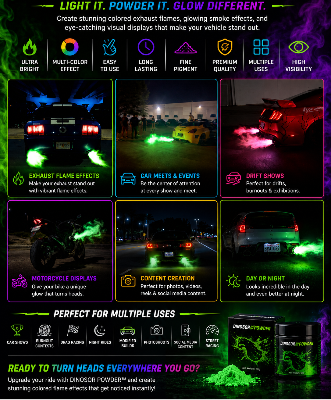 DIVERSE DEPOT™ - Color Flame Exhaust Powder Kit