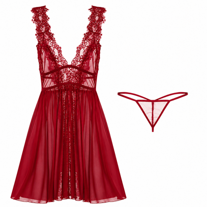 DIVERSE DEPOT™ - Elegant Lace Nightwear Dress