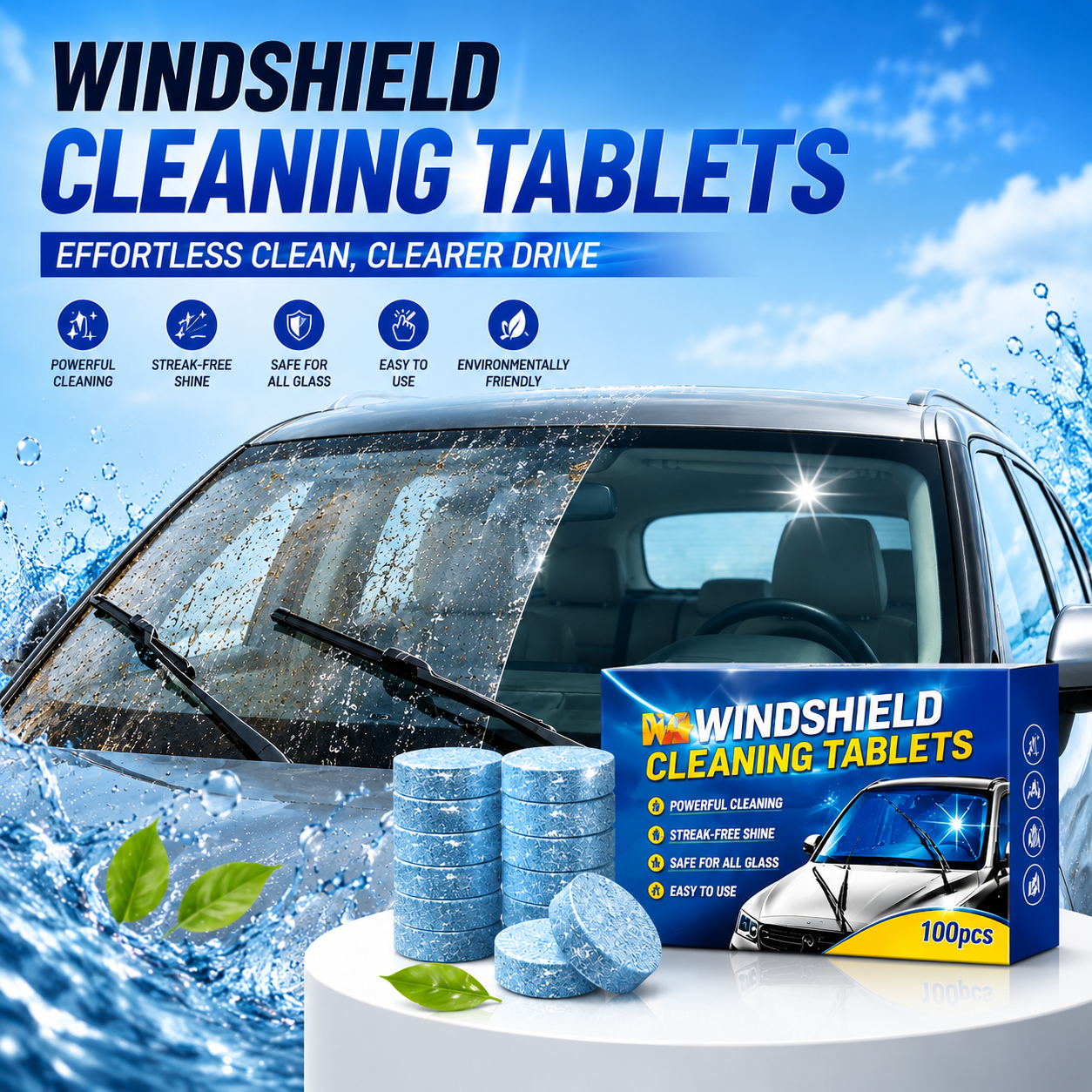 DIVERSE DEPOT™ - Car Windshield Cleaning Tablets