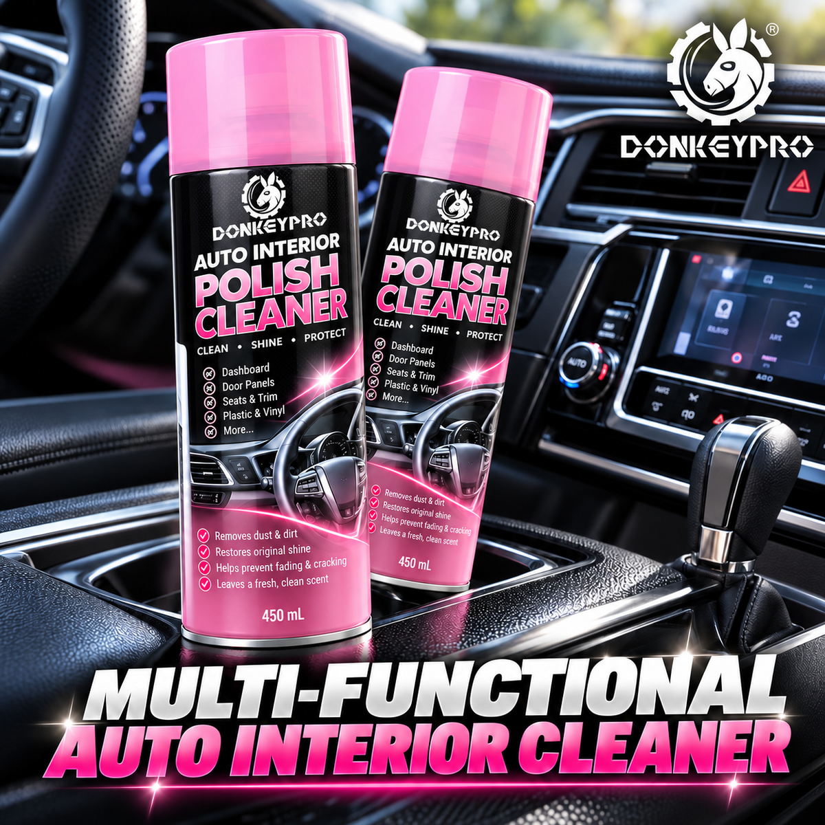 DonkeyPro Interior Car Cleaner & Polishing Detailer Spray
