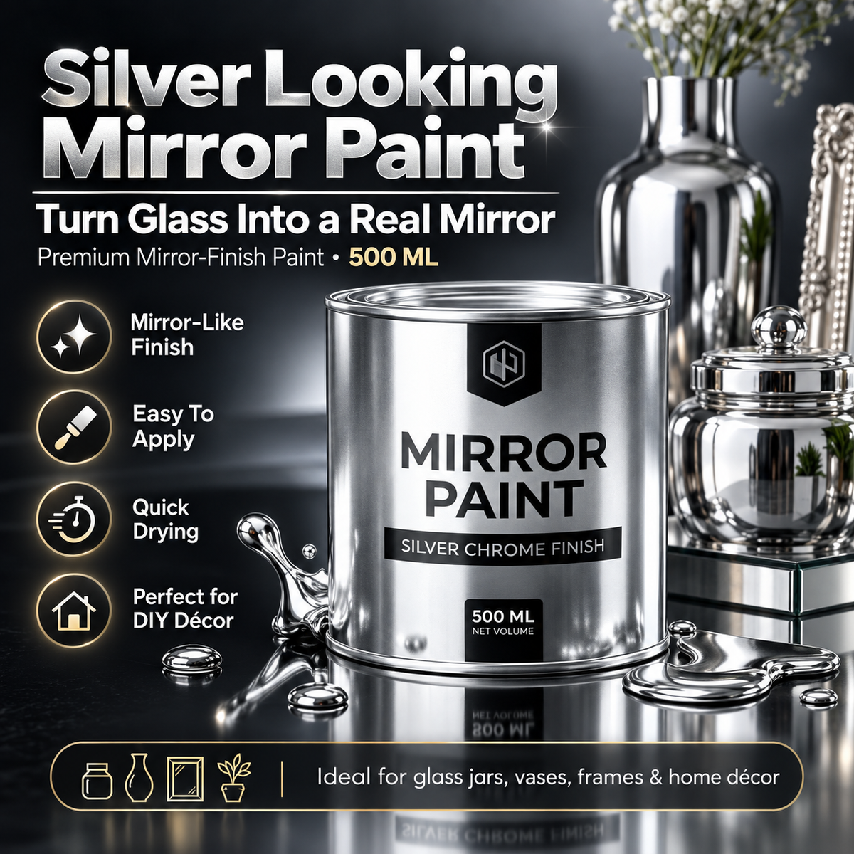 Silver Looking Mirror Paint ( China import )