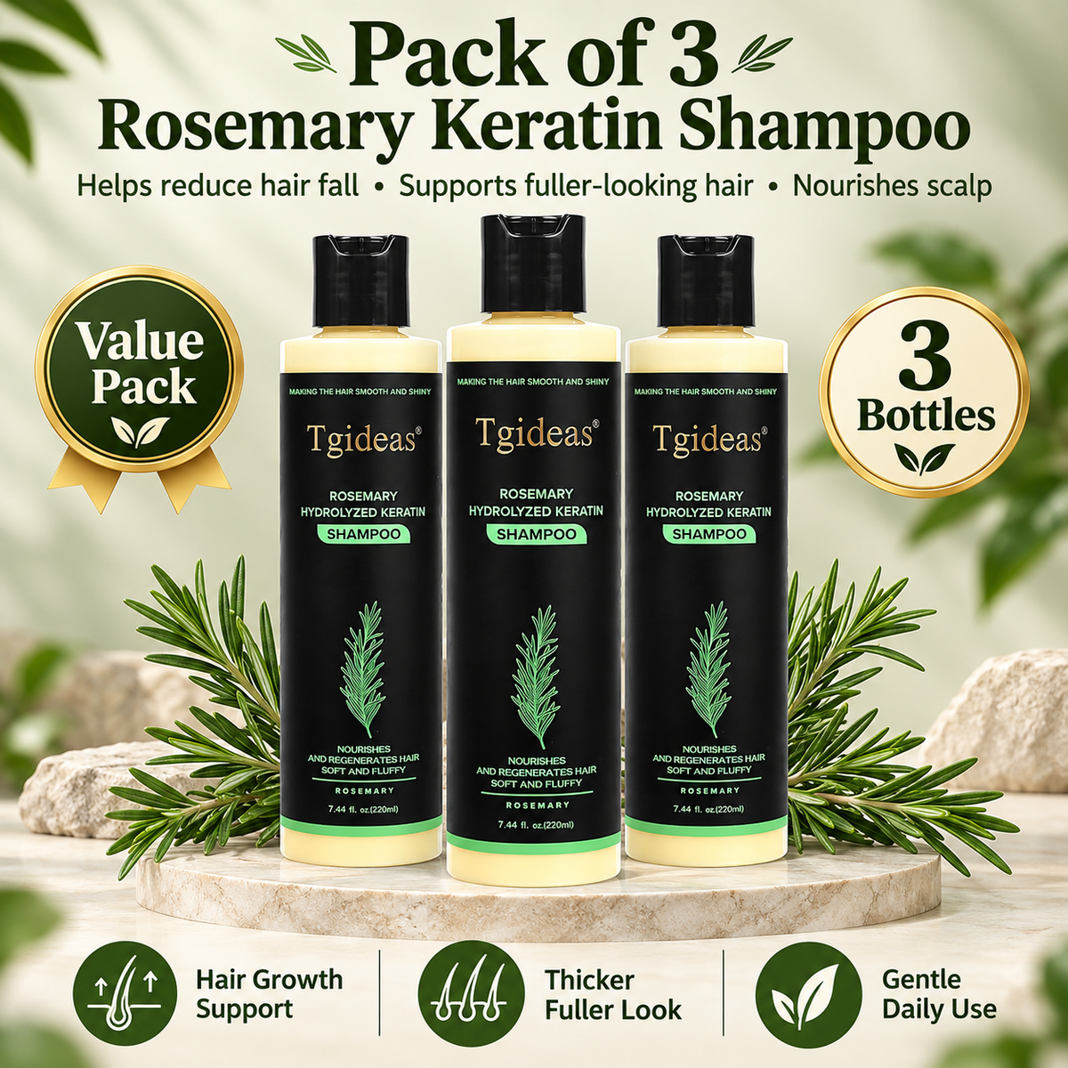 Tgideas Rosemary Biotin Volumizing Shampoo For Thinning Hair
