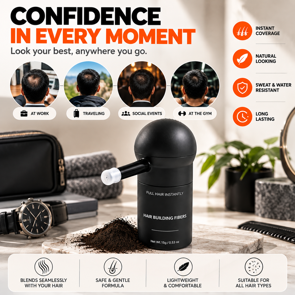 High Quality Bunee Hair Fiber Applicator For Men & Women