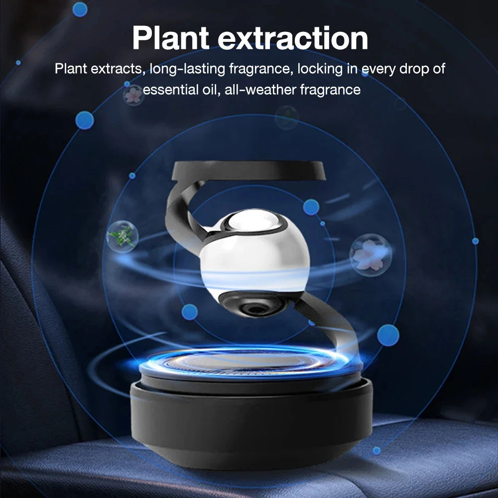 Solar Powered Levitating Car Air Freshener | Luxury Aromatherapy Diffuser | USA Imported