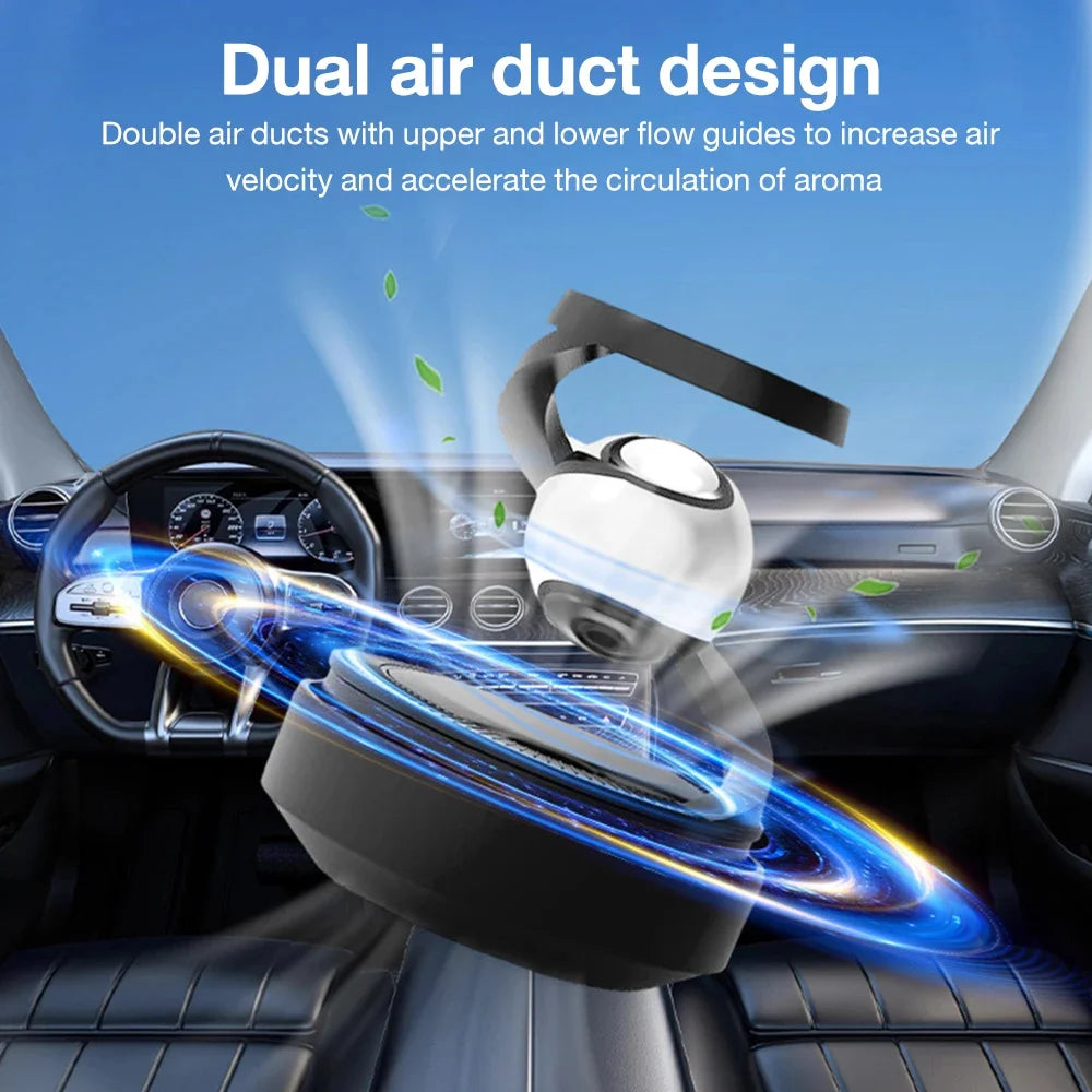 Solar Powered Levitating Car Air Freshener | Luxury Aromatherapy Diffuser | USA Imported