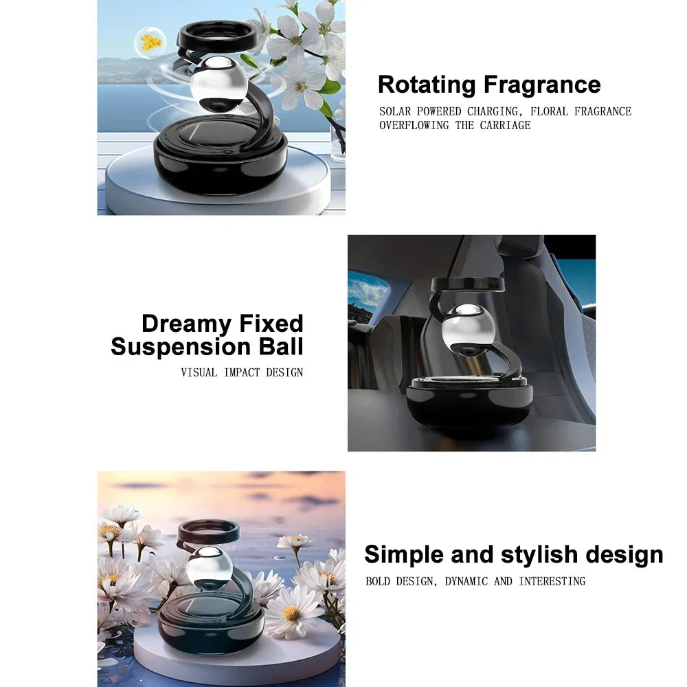 Solar Powered Levitating Car Air Freshener | Luxury Aromatherapy Diffuser | USA Imported