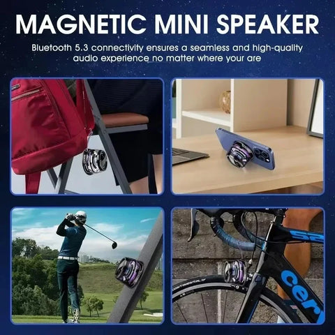 Imported Mini Magnetic Bluetooth Speaker | Portable Wireless Stereo with Deep Bass | 7-Days Free Replacement