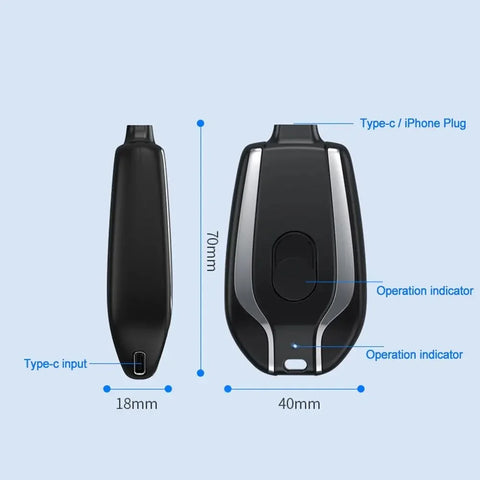 Portable Keychain Charger & Power Bank – Your Emergency Power Backup! - diverse depot official