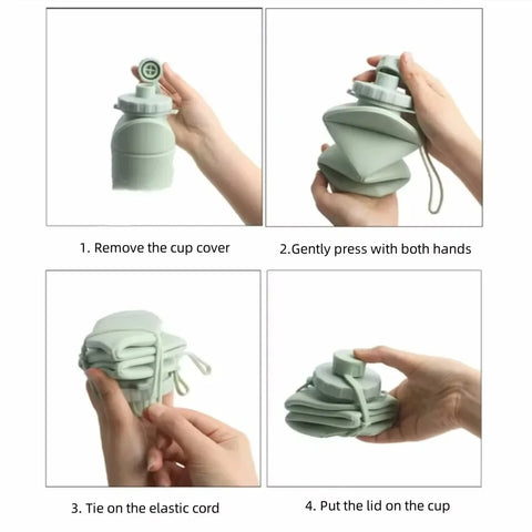 Folding Silicone Water Bottle – Leakproof, Portable & Eco-Friendly