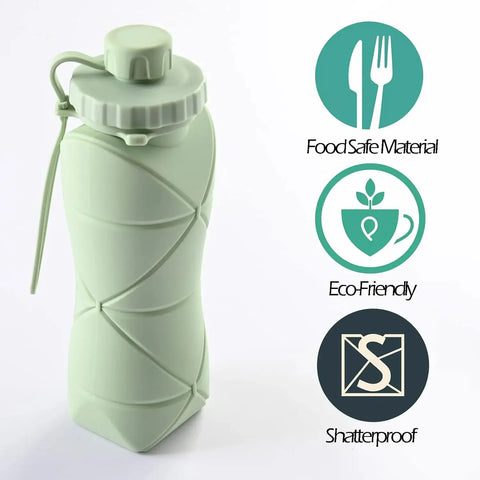 Folding Silicone Water Bottle – Leakproof, Portable & Eco-Friendly