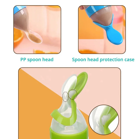 2-in-1 Baby Feeding Kit – Spoon Bottle Feeder + Fruit Pacifier | 7 Days Warranty Included