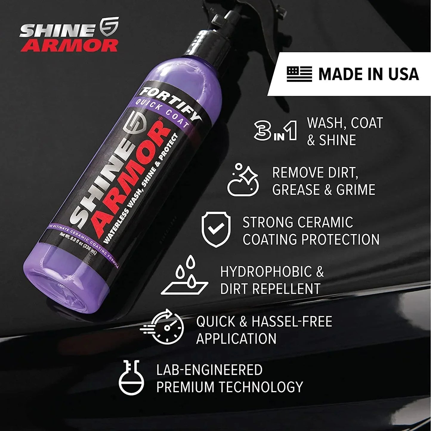 Shine Armor 3-in-1 Ceramic Coating Spray - diverse depot official