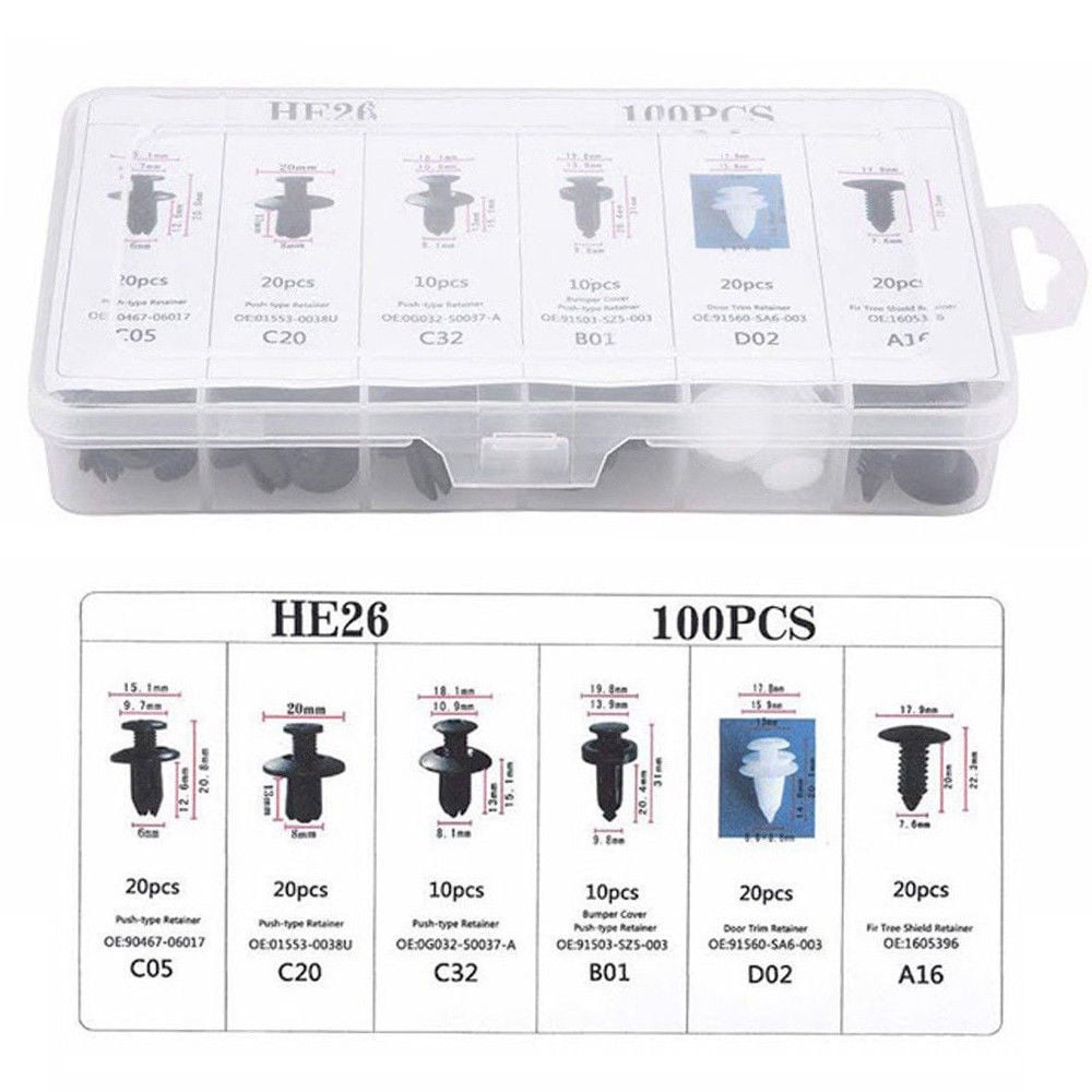 Universal Car Fastener Clip Box Set