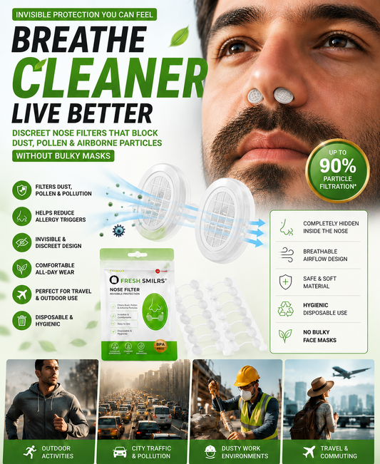 Invisible Re-Useable Nose Filter Clean Breathing