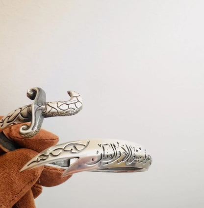 Silver Re-Sizeable Zulfiqar Kara | Zulfiqar Sword Bracelet Re-Sizeable