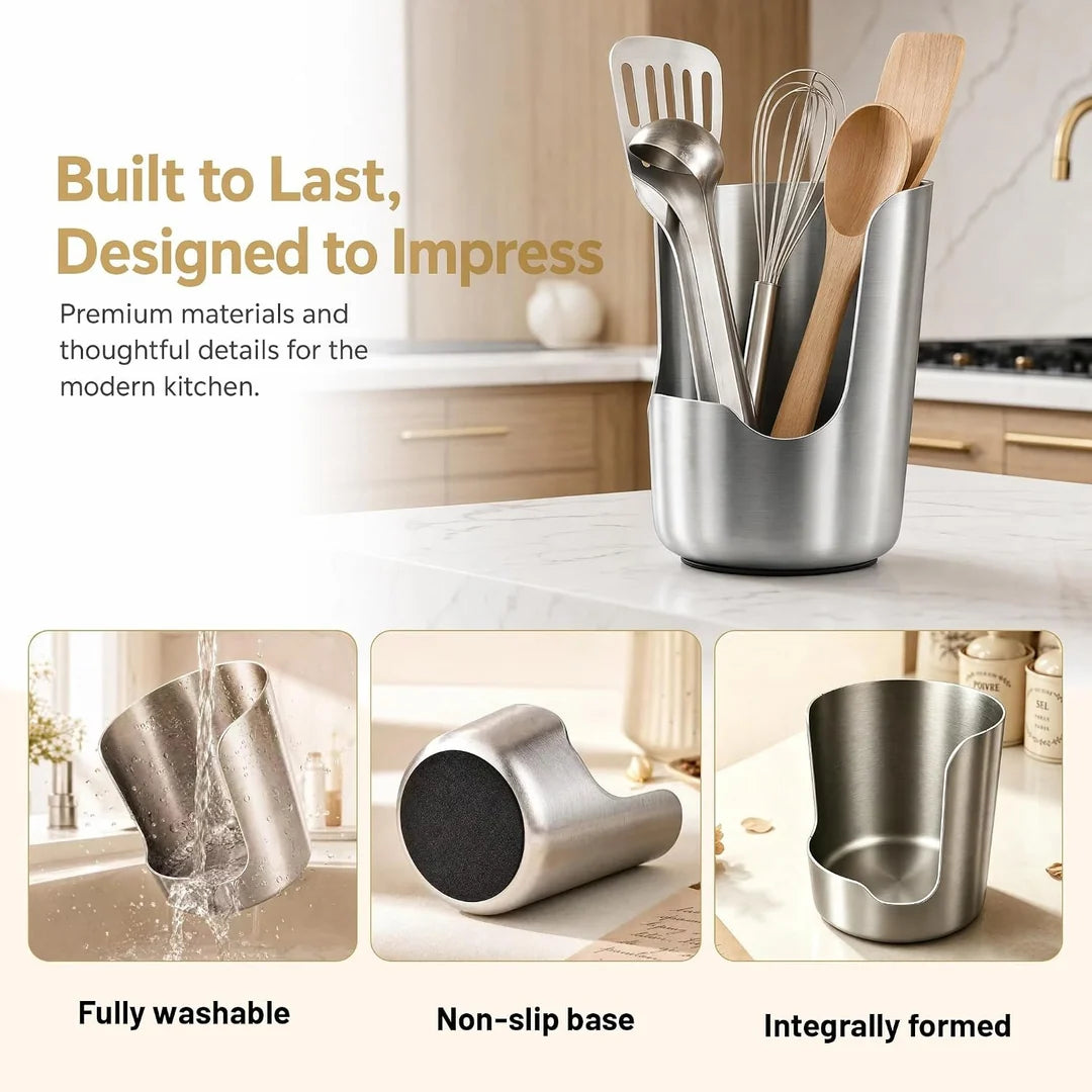 304 Stainless Steel Kitchen Utensil & Pot Lid Holder