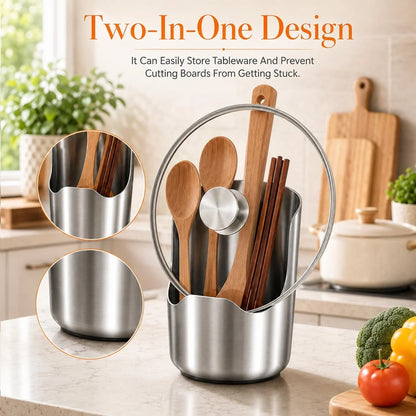 304 Stainless Steel Kitchen Utensil & Pot Lid Holder