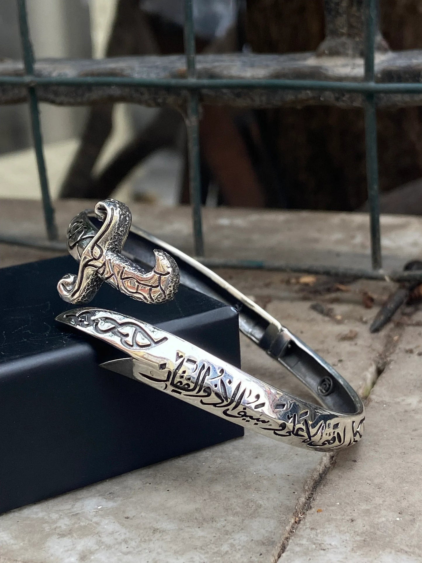 Silver Re-Sizeable Zulfiqar Kara | Zulfiqar Sword Bracelet Re-Sizeable