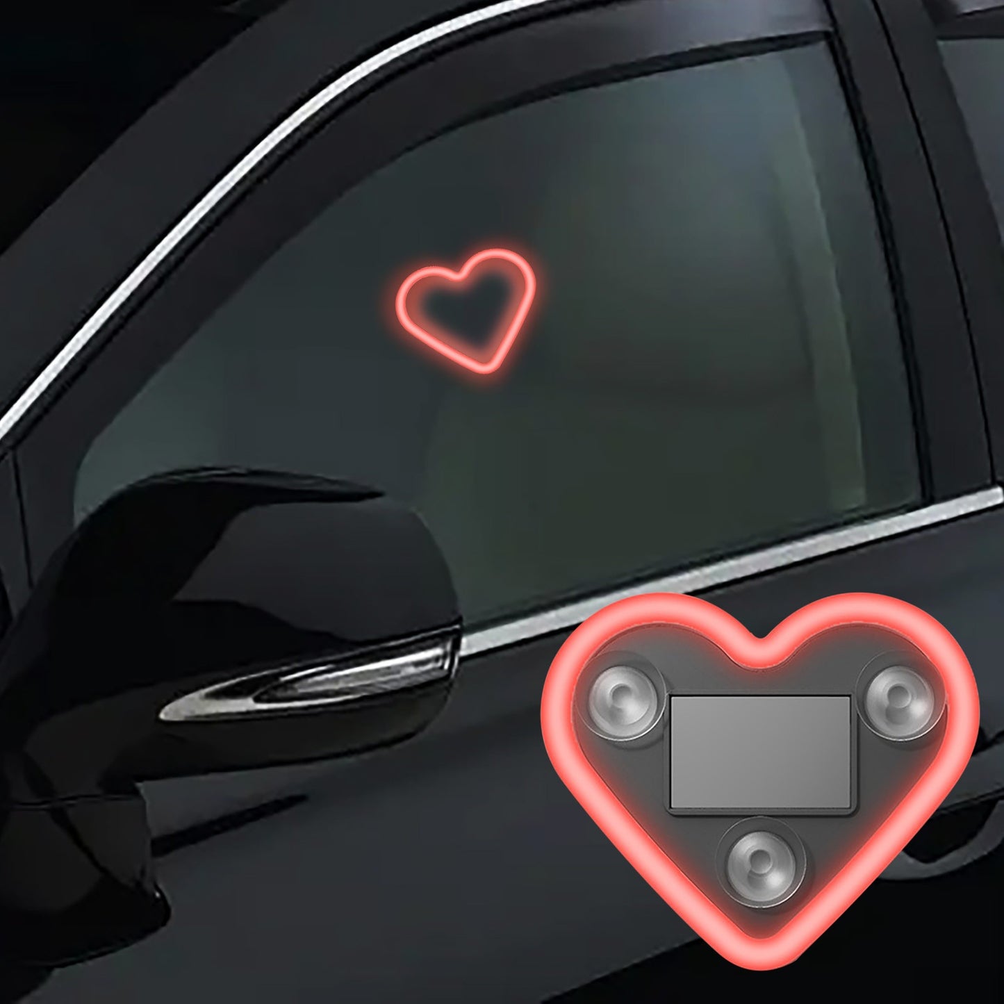 Solar Car Window Heart LED Light