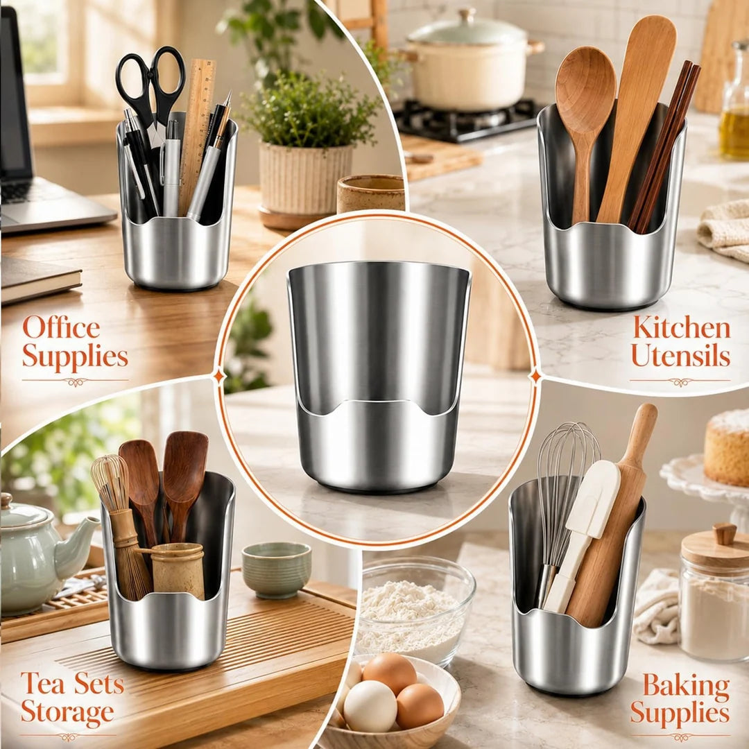 304 Stainless Steel Kitchen Utensil & Pot Lid Holder