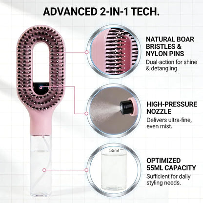 2-in-1 Spray Water Hair Brush