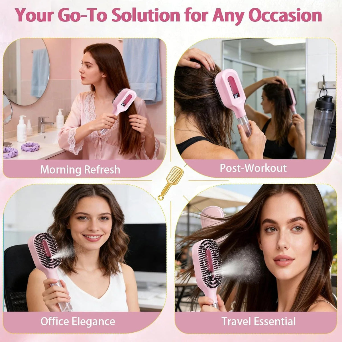 2-in-1 Spray Water Hair Brush